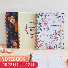 

Notebook Side-turn Agenda 2022 English Schedule Planner Book with Divider Page Plan This Week Calendar Coil Diary Books
