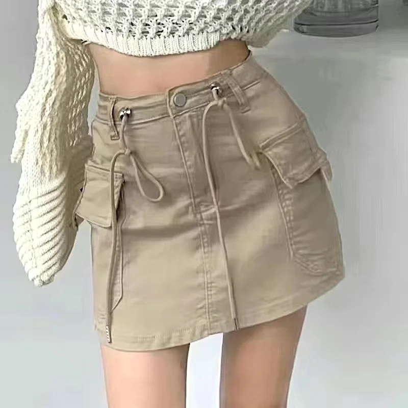 Cargo Mini Denim Skirts Women Summer 2023 Army Green Multi Pockets Streetwear Skirt Drawstring High Waist Mini Skirts Woman
Cargo Mini Denim Skirts Women Summer 2023 Army Green Multi Pockets Streetwear Skirt Drawstring High Waist Mini Skirts Woman