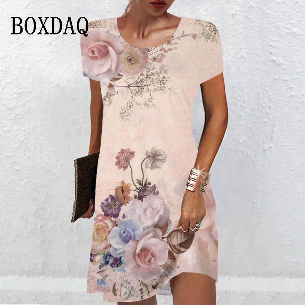 Women's Flower Dresses Summer Retro Pullover Short Sleeve Mini Dress Casual Vintage 3D Print Oversize Dress 6XL Fashion Sundress
Women's Flower Dresses Summer Retro Pullover Short Sleeve Mini Dress Casual Vintage 3D Print Oversize Dress 6XL Fashion Sundress