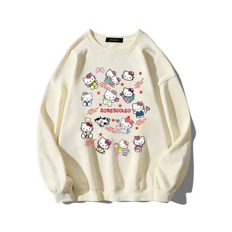Hellokitty Ladies Hoodie Autumn and Winter Cute Round Neck Hoodie Plus Fleece Thickening All-Match Loose Design Feeling Top
Hellokitty Ladies Hoodie Autumn and Winter Cute Round Neck Hoodie Plus Fleece Thickening All-Match Loose Design Feeling Top