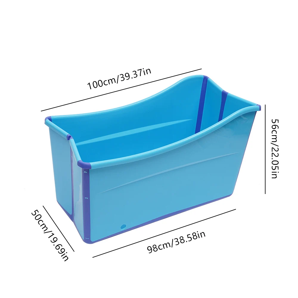 

Portable Bathtub Inflatable Water Tub Folding Adult Spa Bath Bucket Indoor Blue