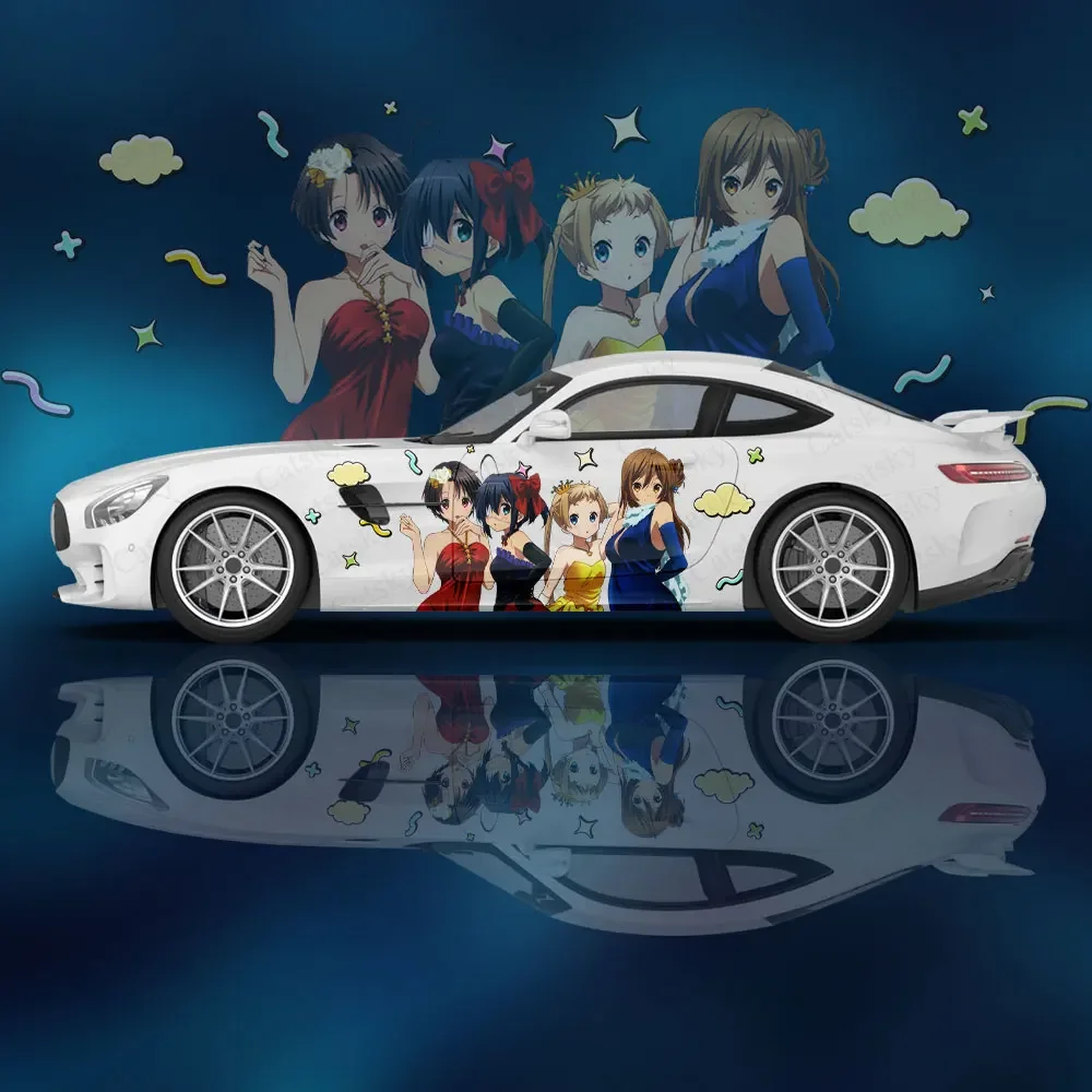 

Аниме наклейки на автомобиль Love, Chunibyo и другие бреда, виниловые наклейки на заказ, модифицированные графические аксессуары для гонок, наклейки на автомобиль