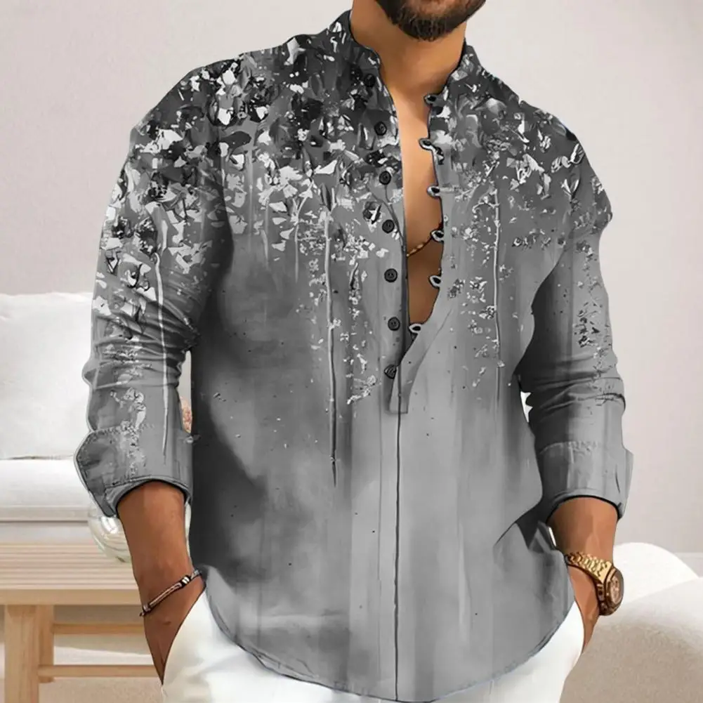 Men Printed Stand Collar Shirt Men Casual Shirt Men's Printed Stand Collar Spring Shirt Soft Breathable Casual Top with Long
Men Printed Stand Collar Shirt Men Casual Shirt Men's Printed Stand Collar Spring Shirt Soft Breathable Casual Top with Long