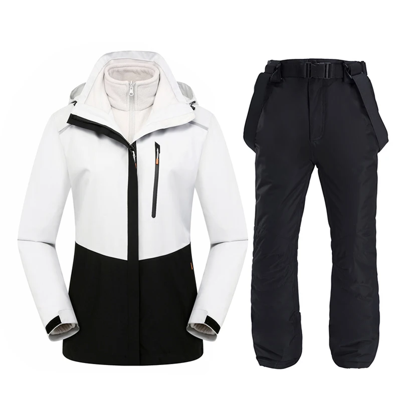 

Женская водонепроницаемая горнолыжная куртка и лыжные штаны зимнее утепленное теплое ветрозащитное уличное спортивное пальто для сноуборда и снега брюки