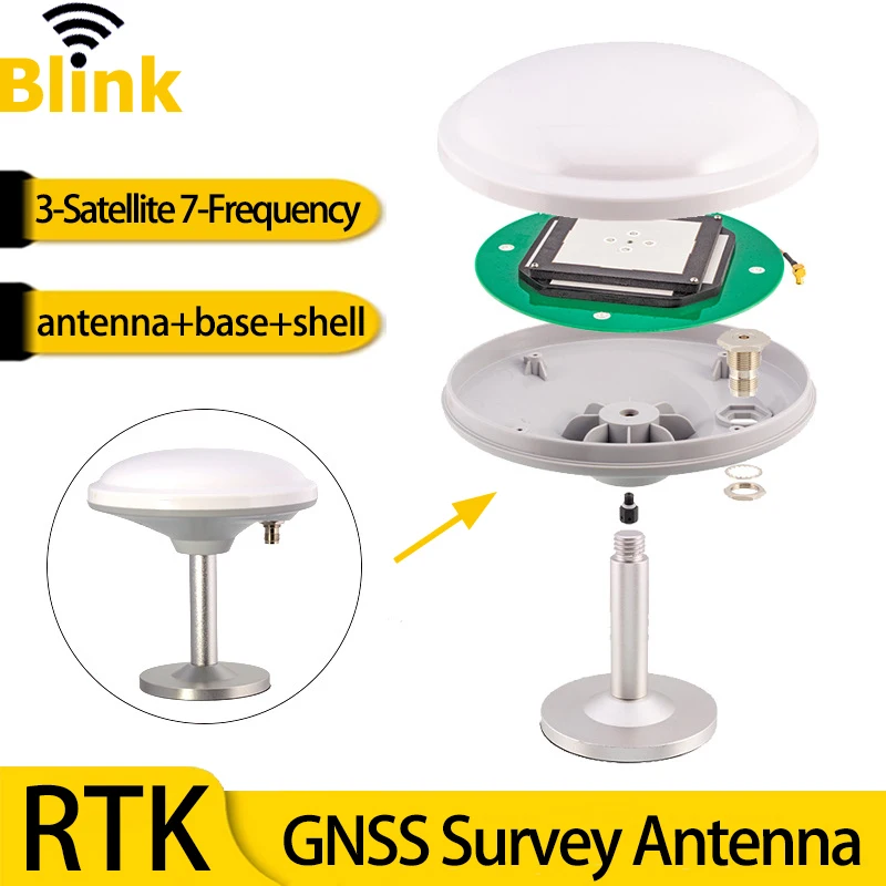 

High Precision Survey RTK GNSS Antenna Amplifier GPS+GLONASS+BD 3-Satellite With Multi System Signal Booster TNC-J Magnetic Base