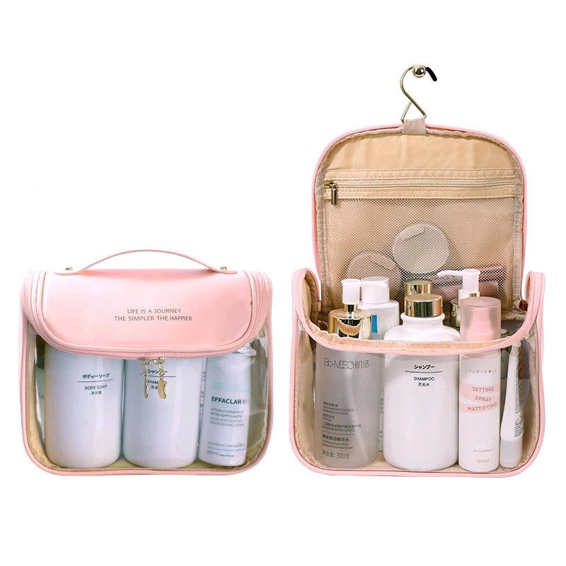 

Translucent Waterproof Hook Wash Bag Toiletry Bag Travel Semicircle Hook Cosmetic Storage Bag Make Up Organizer Bag