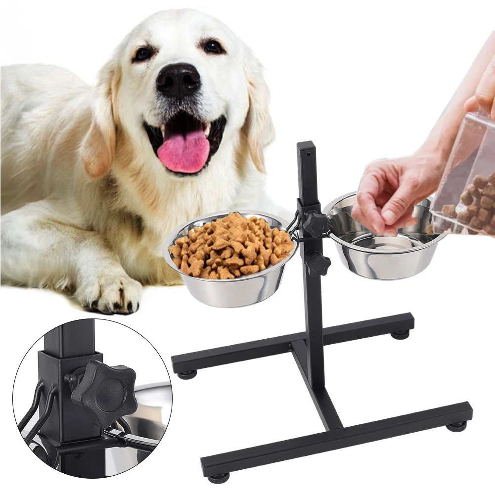 Voltsify Adjustable Height Double-Bowl Pet Feeder with Stainless Steel Bowls & Secure Locking Clip: 3 - 5 Days Free Delivery Only UK Voltsify Adjustable Height Double-Bowl Pet Feeder with Stainless Steel Bowls & Secure Locking Clip: 3 - 5 Days Free Delivery Only UK
