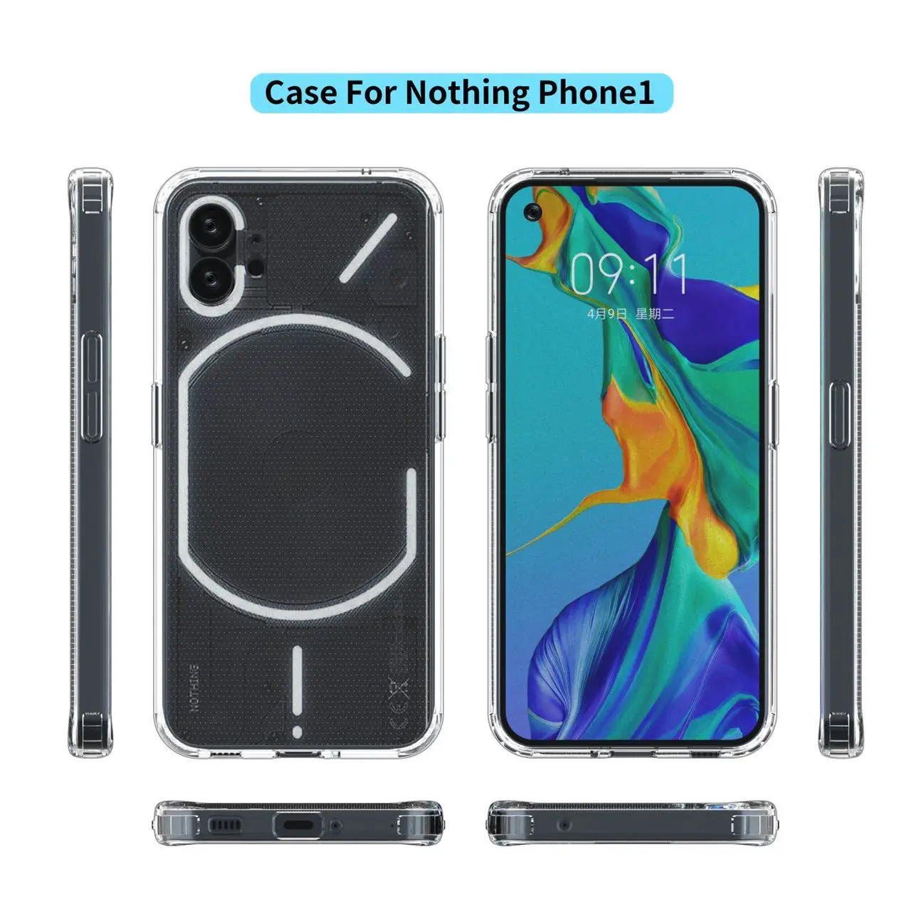 Air-bag Case For Nothing Phone1 mobile phone Case 2 in 1 transparent shell 6.55" cable material anti-fall shell pc+tpu Cover
Air-bag Case For Nothing Phone1 mobile phone Case 2 in 1 transparent shell 6.55" cable material anti-fall shell pc+tpu Cover