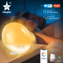 WiFi Smart Wake-up Light 7-color Analog Sunrise Alarm Clock Tuya APP Alexa Google Home Control Sleep Aid White Noise Night Light
WiFi Smart Wake-up Light 7-color Analog Sunrise Alarm Clock Tuya APP Alexa Google Home Control Sleep Aid White Noise Night Light