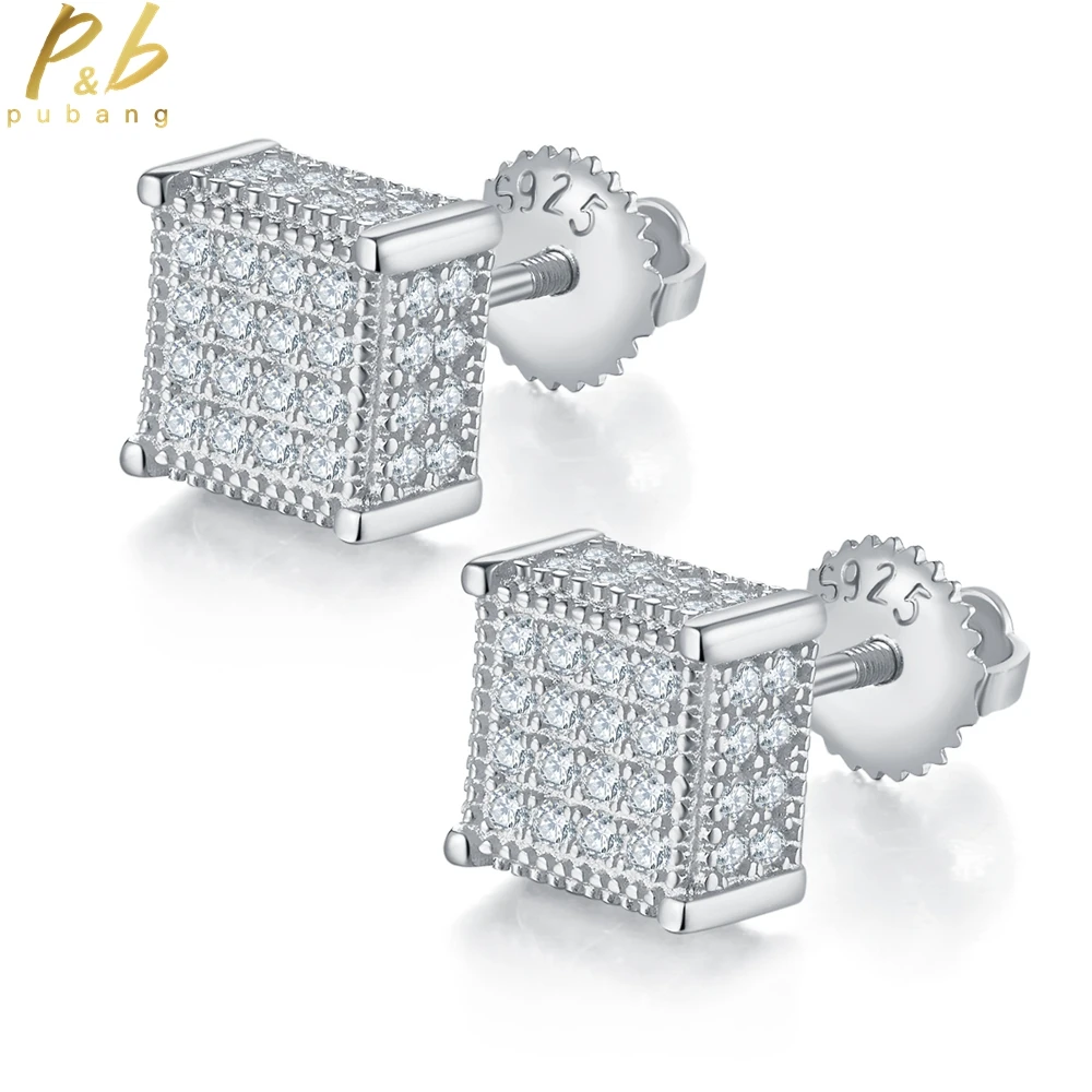 PuBang Fine Jewelry Solid 925 Sterling Silver Real Moissanite Diamond Stud Earrings for Men Party Anniversary Gift Free Shipping
PuBang Fine Jewelry Solid 925 Sterling Silver Real Moissanite Diamond Stud Earrings for Men Party Anniversary Gift Free Shipping