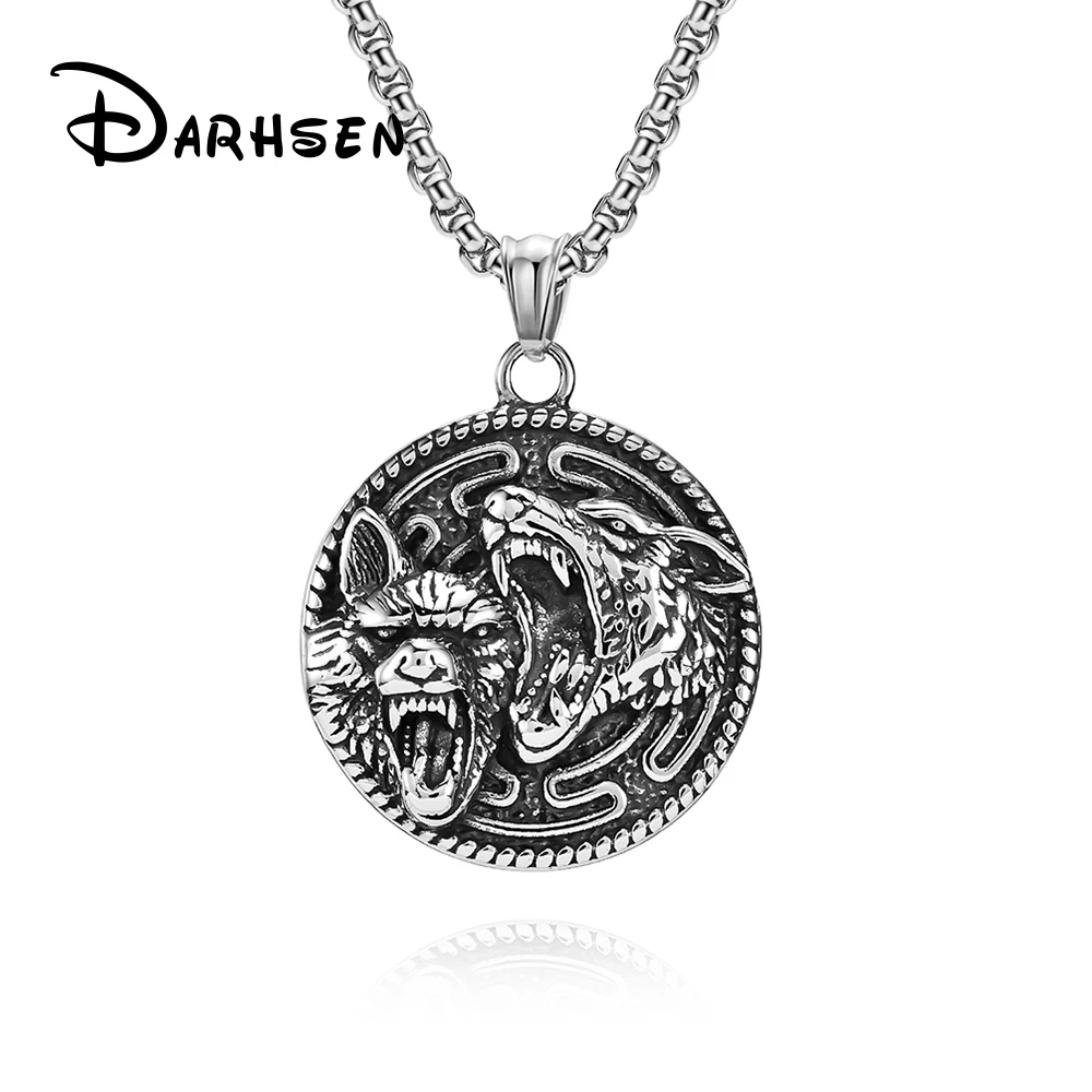 DARHSEN Male Men Round Pendant with Wolf Pattern Statement Necklace Black Silver Color Stainless Steel Fashion Jewelry Gift
DARHSEN Male Men Round Pendant with Wolf Pattern Statement Necklace Black Silver Color Stainless Steel Fashion Jewelry Gift