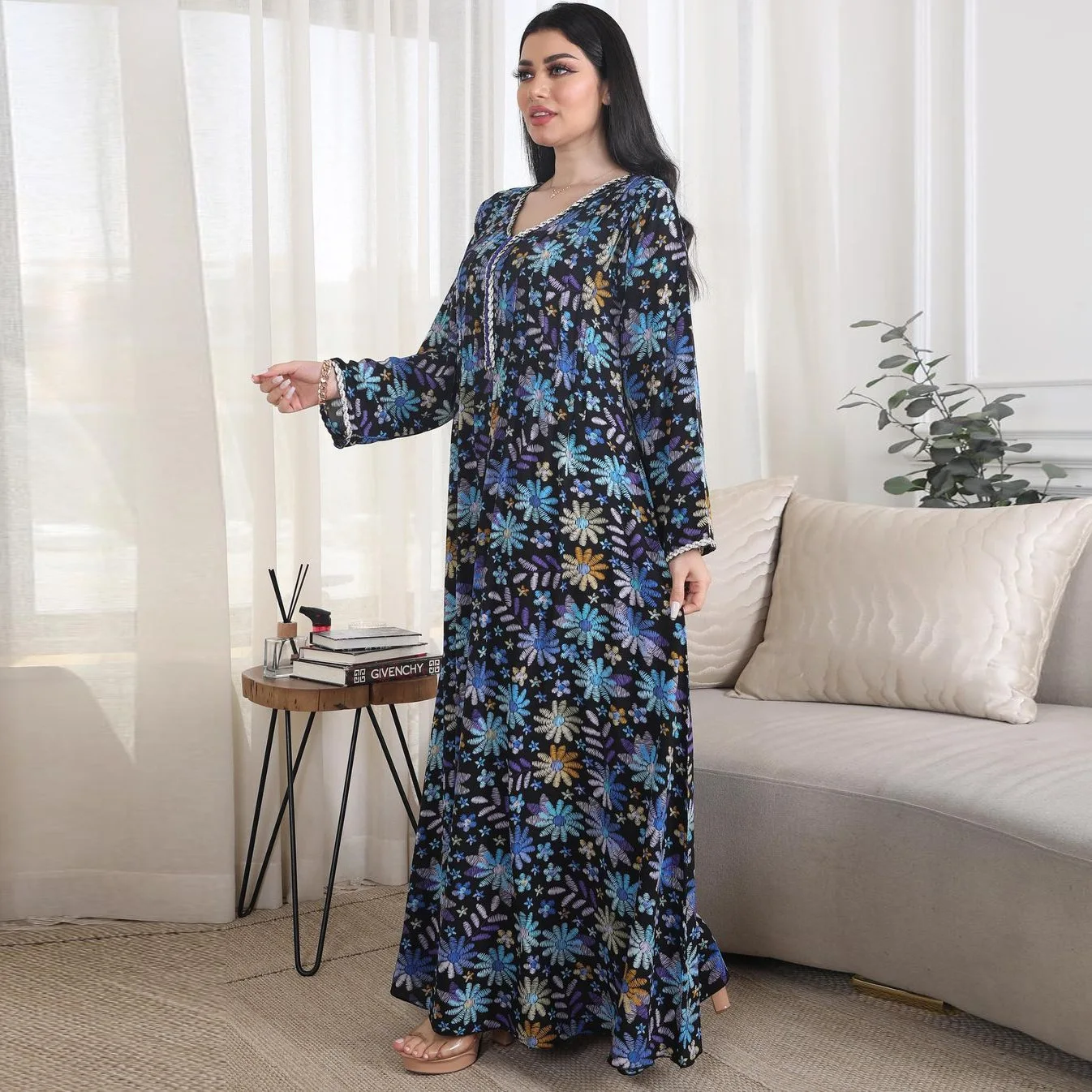 فستان عباية إسلامية للنساء ، مطبوع بالورود ، الماس ، الجلابية ، فساتين حفلات المغرب ، قفطان إسلام فيستدوس ، رداء عربي طويل ، دبي فستان عباية إسلامية للنساء ، مطبوع بالورود ، الماس ، الجلابية ، فساتين حفلات المغرب ، قفطان إسلام فيستدوس ، رداء عربي طويل ، دبي