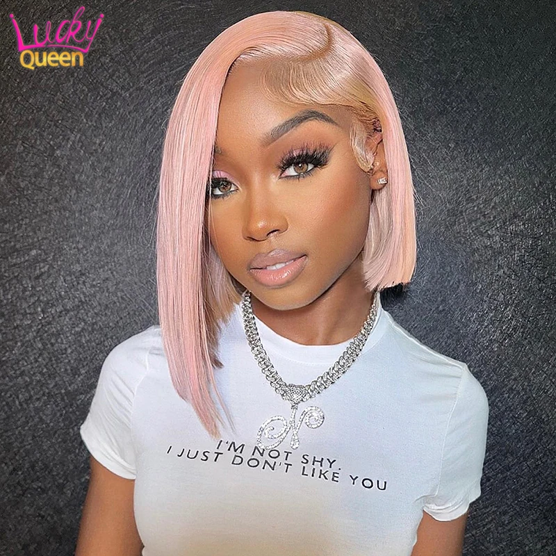 Pink Straight Bob Wig HD Lace Front Human Hair Wig Pre Plucked 613 Blonde Colored Short Bob Wig for Women 13X4 13X6 Frontal Wig
Pink Straight Bob Wig HD Lace Front Human Hair Wig Pre Plucked 613 Blonde Colored Short Bob Wig for Women 13X4 13X6 Frontal Wig