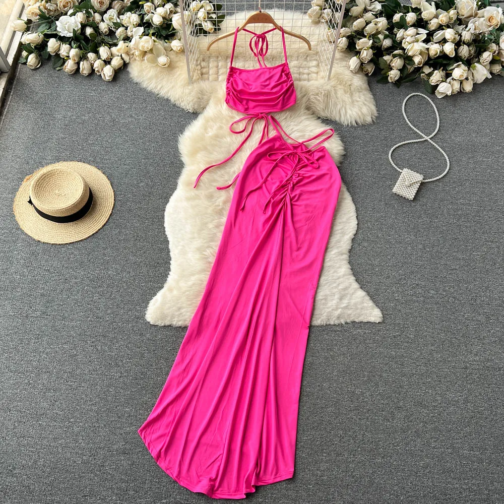 Sexy Halter Neck Short Strap Top Women's Light Mature Style Fashion Suit Irregular High Waist Fishtail Package Hip Skirt
Sexy Halter Neck Short Strap Top Women's Light Mature Style Fashion Suit Irregular High Waist Fishtail Package Hip Skirt