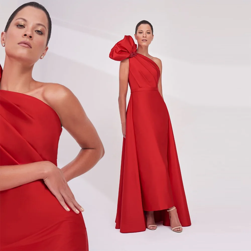 Sevintage Elegant Red Prom Dresses One Shoulder Sleeveless Pleat Ruched Saudi Arabic Evening Gown Formal Gowns vestidos de fest
Sevintage Elegant Red Prom Dresses One Shoulder Sleeveless Pleat Ruched Saudi Arabic Evening Gown Formal Gowns vestidos de fest