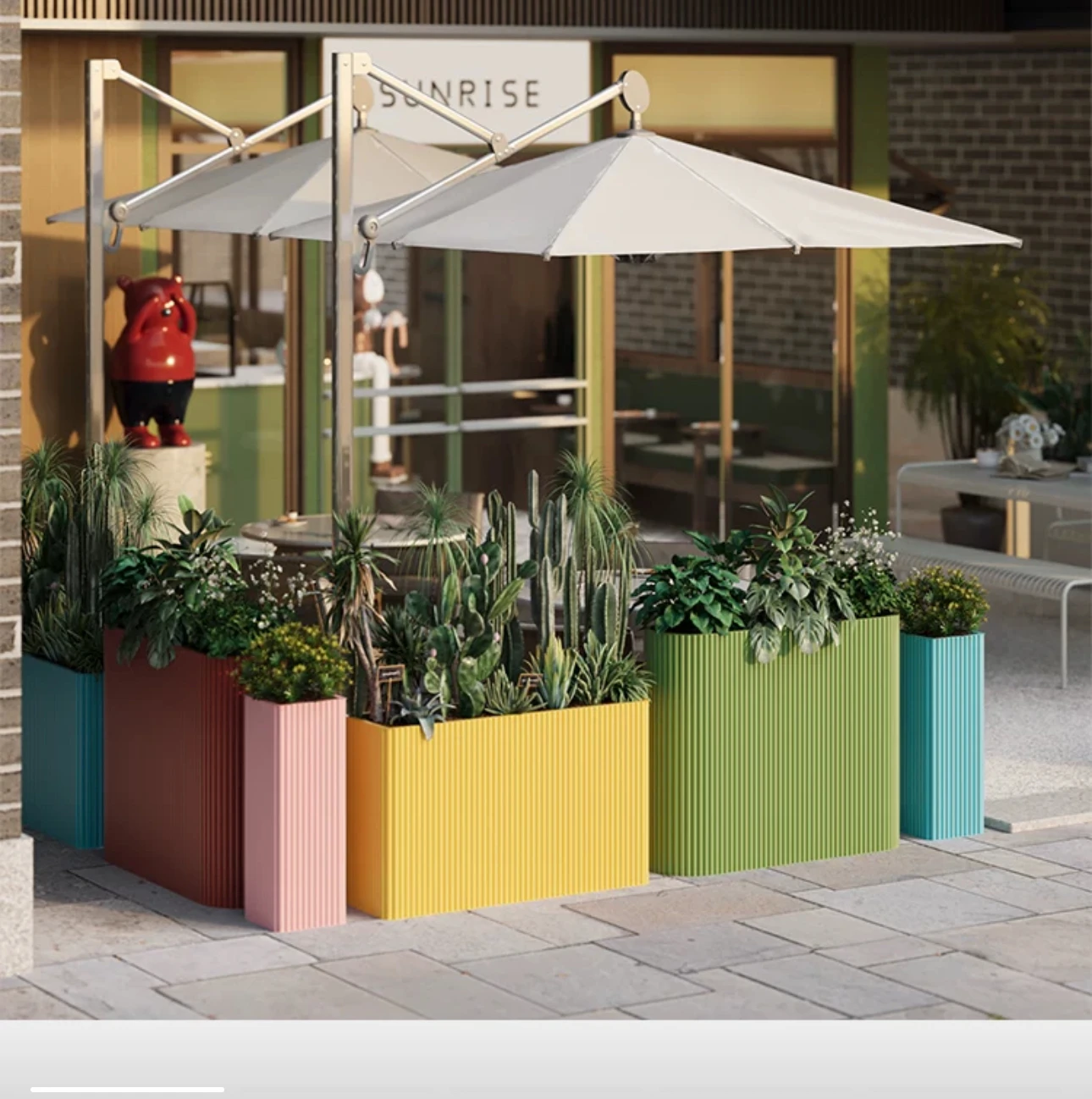 Creative outdoor flower box fence combined restaurant with outdoor planting flower slots, customized commercial street, beautifi
Creative outdoor flower box fence combined restaurant with outdoor planting flower slots, customized commercial street, beautifi
