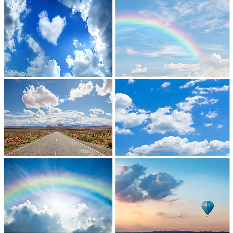 

Natural Scenery Photography Background blue sky and white clouds meadow Travel Photo Backdrops Studio Props 22330 TKYD-04