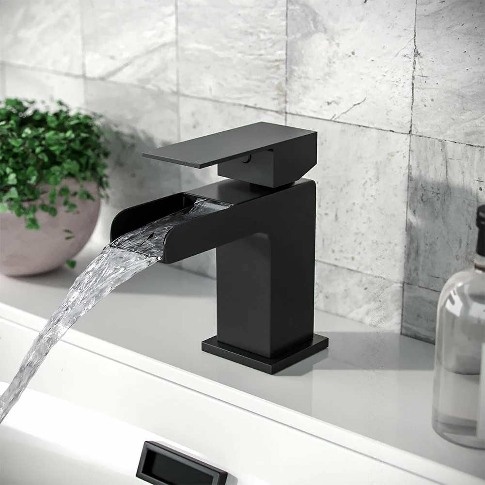 Waterfall Bathroom Faucet Cold And Hot Water Mixer Tap Deck Mounted Sink Spout Tap Household Bathtubs Washbasin Faucet 
Waterfall Bathroom Faucet Cold And Hot Water Mixer Tap Deck Mounted Sink Spout Tap Household Bathtubs Washbasin Faucet