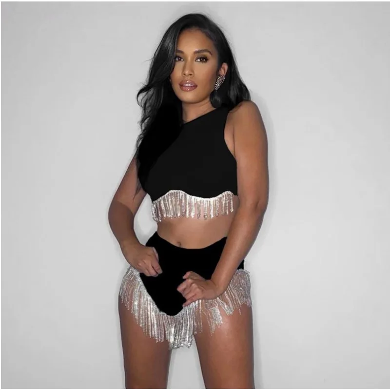 Nightclub Performance Wear Tassel Crop Top Skirt Pole Dance Set Sexy Costume Women Jazz Drag Queen Gogo Outfit Rave Wear Sexy
Nightclub Performance Wear Tassel Crop Top Skirt Pole Dance Set Sexy Costume Women Jazz Drag Queen Gogo Outfit Rave Wear Sexy