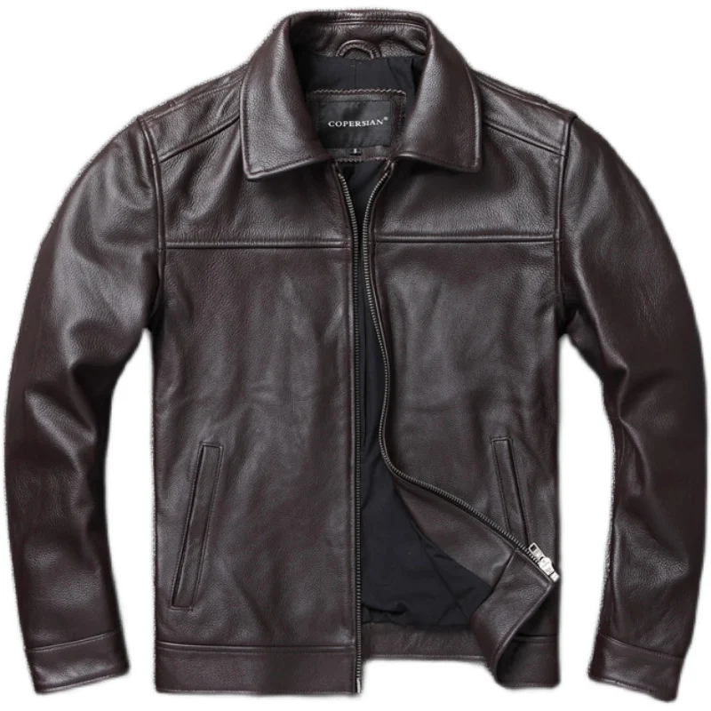 Casual Men Leather Jacket Genuime Cowhide Slim Fit Black Brown Mens Leather Jacket Male Jackets Autumn Coat Man Clothing
Casual Men Leather Jacket Genuime Cowhide Slim Fit Black Brown Mens Leather Jacket Male Jackets Autumn Coat Man Clothing