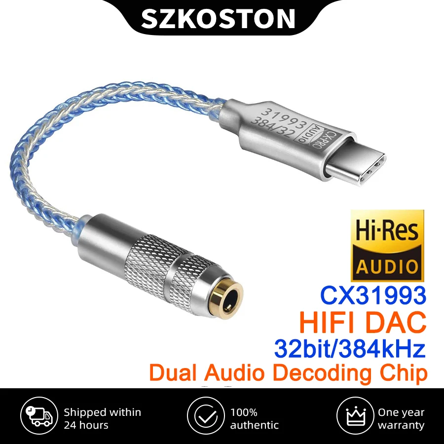 Аудиоадаптер CX31993 с USB Type C на 3,5 мм, Hi-Fi DAC усилитель для наушников, усилитель аудиоинтерфейса для наушников SNR128dB 32b/384kHz
Аудиоадаптер CX31993 с USB Type C на 3,5 мм, Hi-Fi DAC усилитель для наушников, усилитель аудиоинтерфейса для наушников SNR128dB 32b/384kHz
