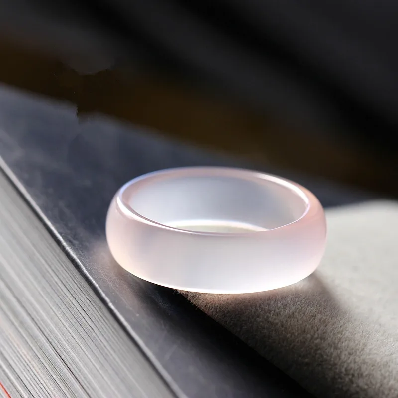 

Natural agate pink jade rings jewelry gemstone band ring jade stones for women jewellery luxury jewelry women rings