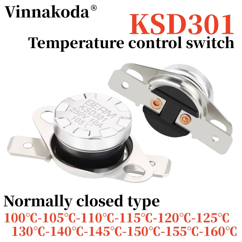 5PCS Normally closed KSD301 temperature control sensor 10A 250V 100/105/110/115/120/125/130/135/140/145/150℃
5PCS Normally closed KSD301 temperature control sensor 10A 250V 100/105/110/115/120/125/130/135/140/145/150℃