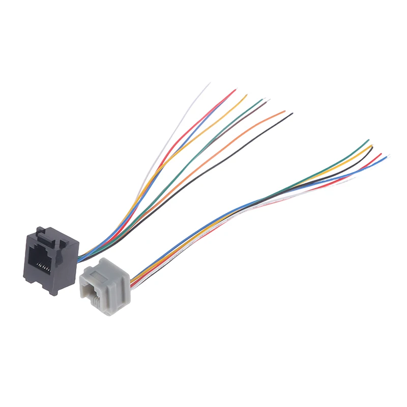 

5PCS 616E 623k 616M 641D RJ11\RJ12\RJ45 Female Socket for Internet Phone With Cable 15cm