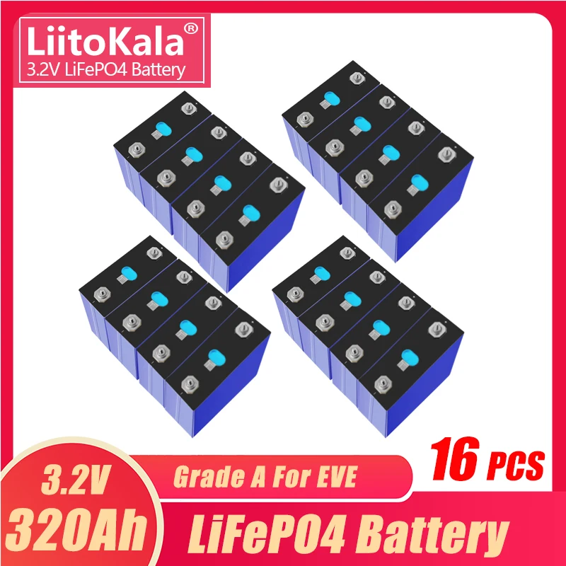 16PCS LiitoKala 3.2V 320Ah Lifepo4 Battery Cell Lithium Iron Phosphate Solar RV Grade A DIY 12V 24V 48V RV Boat Home Energy
16PCS LiitoKala 3.2V 320Ah Lifepo4 Battery Cell Lithium Iron Phosphate Solar RV Grade A DIY 12V 24V 48V RV Boat Home Energy