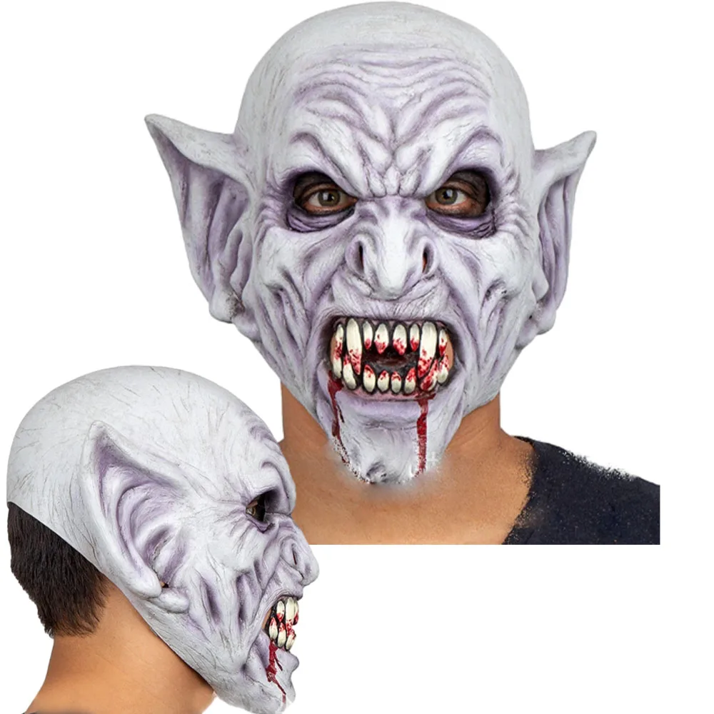 

Skull Mask Horror vampire Cosplay Scary Bloody Zombie Monster Skeleton Latex Helmet Halloween Dress Up Party Costume Props