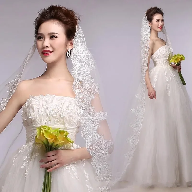 New Arrival White Ivory Wedding veils Bridal lace Edge Sluier Bride Bridal Veil Velos de novia largos Wedding Bride
New Arrival White Ivory Wedding veils Bridal lace Edge Sluier Bride Bridal Veil Velos de novia largos Wedding Bride