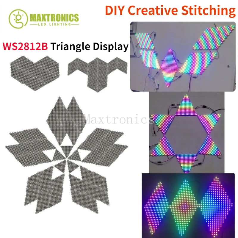 

New DC5V WS2812B Triangle LED Digital Pixel Screen Individually Addressable Panel Modules Programmable Full Color DIY Stitching