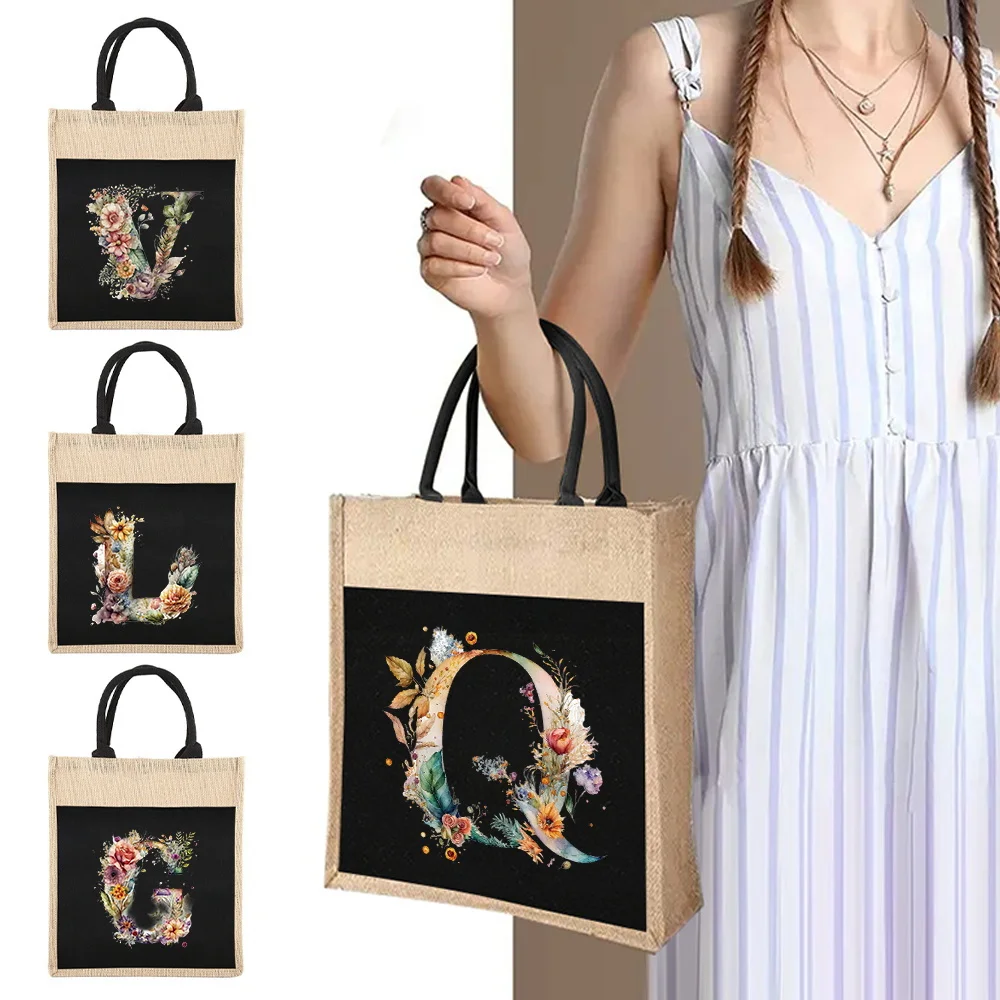Large Capacity Environmental Protection Linen Shoulder Bag Floral Letter Print Pattern Jute Imitation Sack Women's Shopping Bag
Large Capacity Environmental Protection Linen Shoulder Bag Floral Letter Print Pattern Jute Imitation Sack Women's Shopping Bag