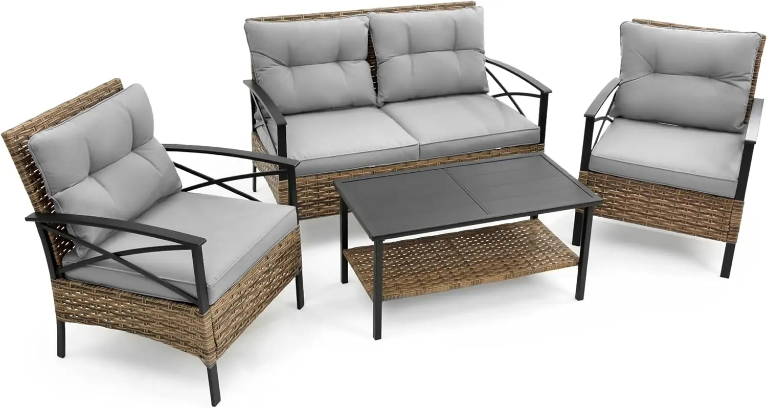 Outdoor Rocking Chairs Set of 2,3/4 Piece Patio Furniture Set w/Thick Cushion,Bistro Table and Chairs for Porch Backyard Outside
Outdoor Rocking Chairs Set of 2,3/4 Piece Patio Furniture Set w/Thick Cushion,Bistro Table and Chairs for Porch Backyard Outside