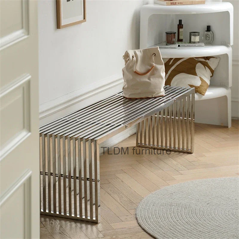 Nordic Stainless Steel Bench Creative Personality Stool Simple Home Leisure Stool Hallway Porch Shoe Changing Stools Ottomans A
Nordic Stainless Steel Bench Creative Personality Stool Simple Home Leisure Stool Hallway Porch Shoe Changing Stools Ottomans A