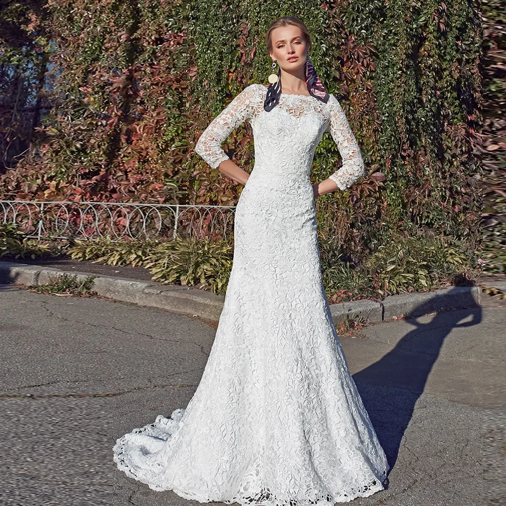 Three Quarter Sleeve Mermaid Wedding Dress Tulle Vestido De Noiva Gelinlik 2024 Luxury Sukienka فساتين طويلة Hochzeitskleid
Three Quarter Sleeve Mermaid Wedding Dress Tulle Vestido De Noiva Gelinlik 2024 Luxury Sukienka فساتين طويلة Hochzeitskleid