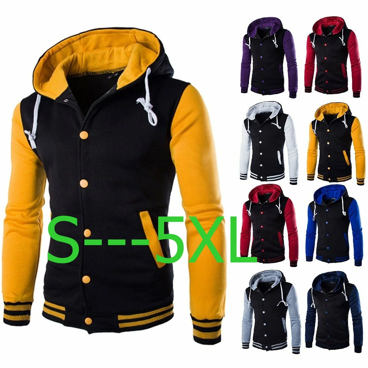 Men's Hoodies Jacket Boy Baseball Hoodies Coat Fashion Streetwear Slim College Varsity Jacket Brand Stylish Size S--5XL
Men's Hoodies Jacket Boy Baseball Hoodies Coat Fashion Streetwear Slim College Varsity Jacket Brand Stylish Size S--5XL