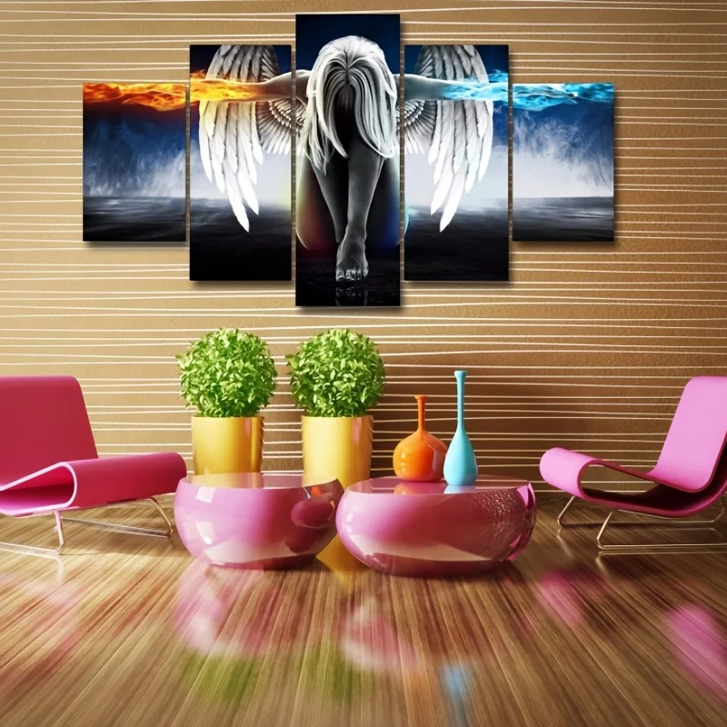 5pcs Hd Fire Water Angel Magic Wings Printed Canvas Paintings Wall-mounted Art Modular Pictures Home Decor For Living Room
5pcs Hd Fire Water Angel Magic Wings Printed Canvas Paintings Wall-mounted Art Modular Pictures Home Decor For Living Room