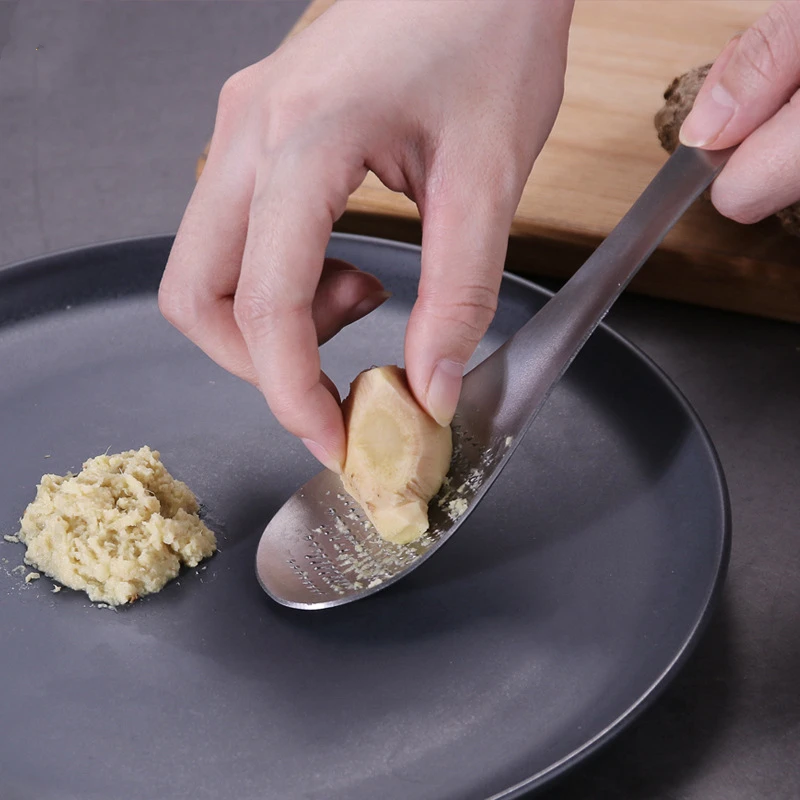 Generic Stainless Steeinger Grater Garlic Wasabi Crusher Burnishing