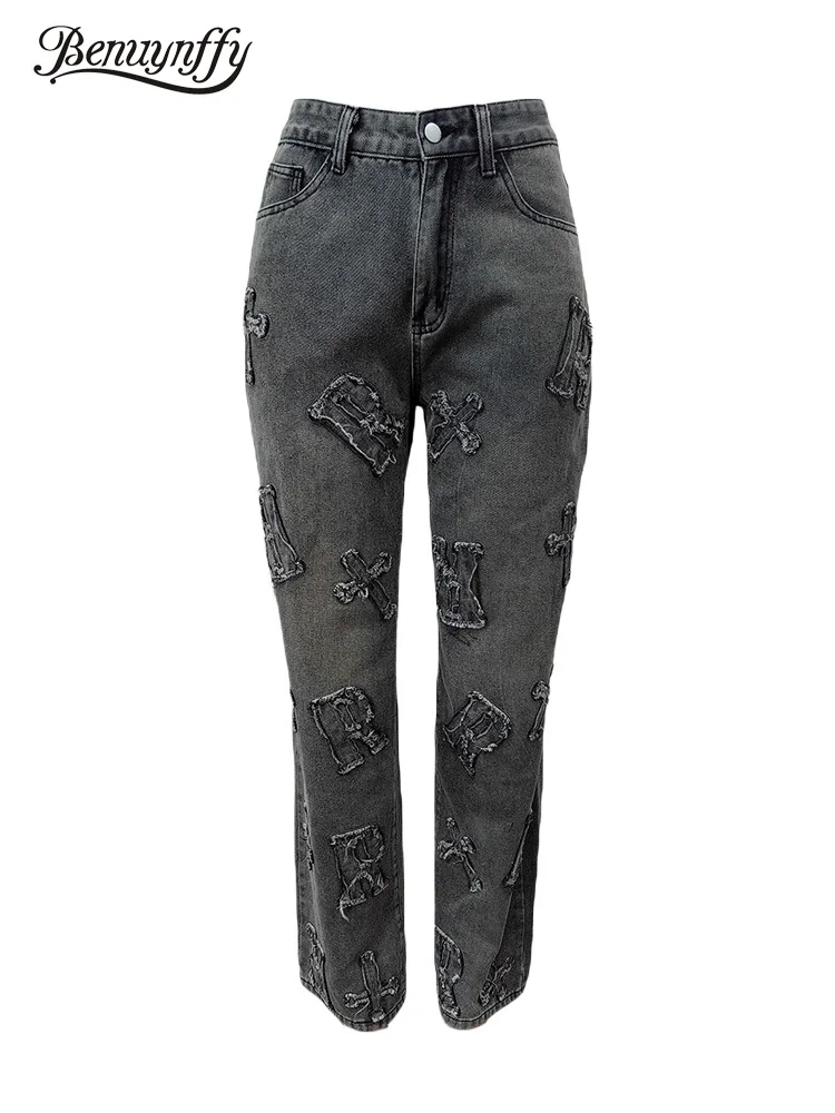 Benuynffy Women's Punk High Waist Baggy Jeans Vintage 90s Straight Cargo Pants New Y2K Streetwear Casual Wide Leg Denim Trousers
Benuynffy Women's Punk High Waist Baggy Jeans Vintage 90s Straight Cargo Pants New Y2K Streetwear Casual Wide Leg Denim Trousers