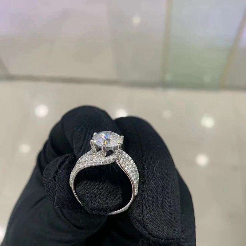 CADERMAY Customized Jewelry 925 Sterling Silver Trendy 3CT D VVS Moissanite Rings For Women Girls Wedding Anniversary Gifts 
CADERMAY Customized Jewelry 925 Sterling Silver Trendy 3CT D VVS Moissanite Rings For Women Girls Wedding Anniversary Gifts
