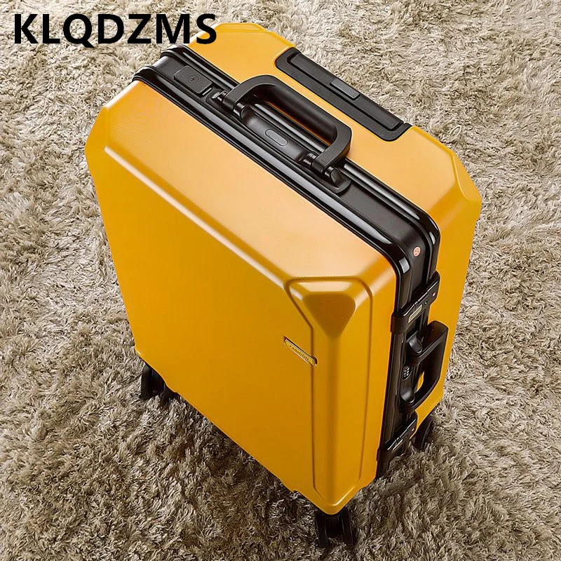 

KLQDZMS 20"22"24"26"28 Inch Cabin Suitcase Men Boarding Box Women Aluminum Frame Large Capacity Trolley Case PC Rolling Luggage