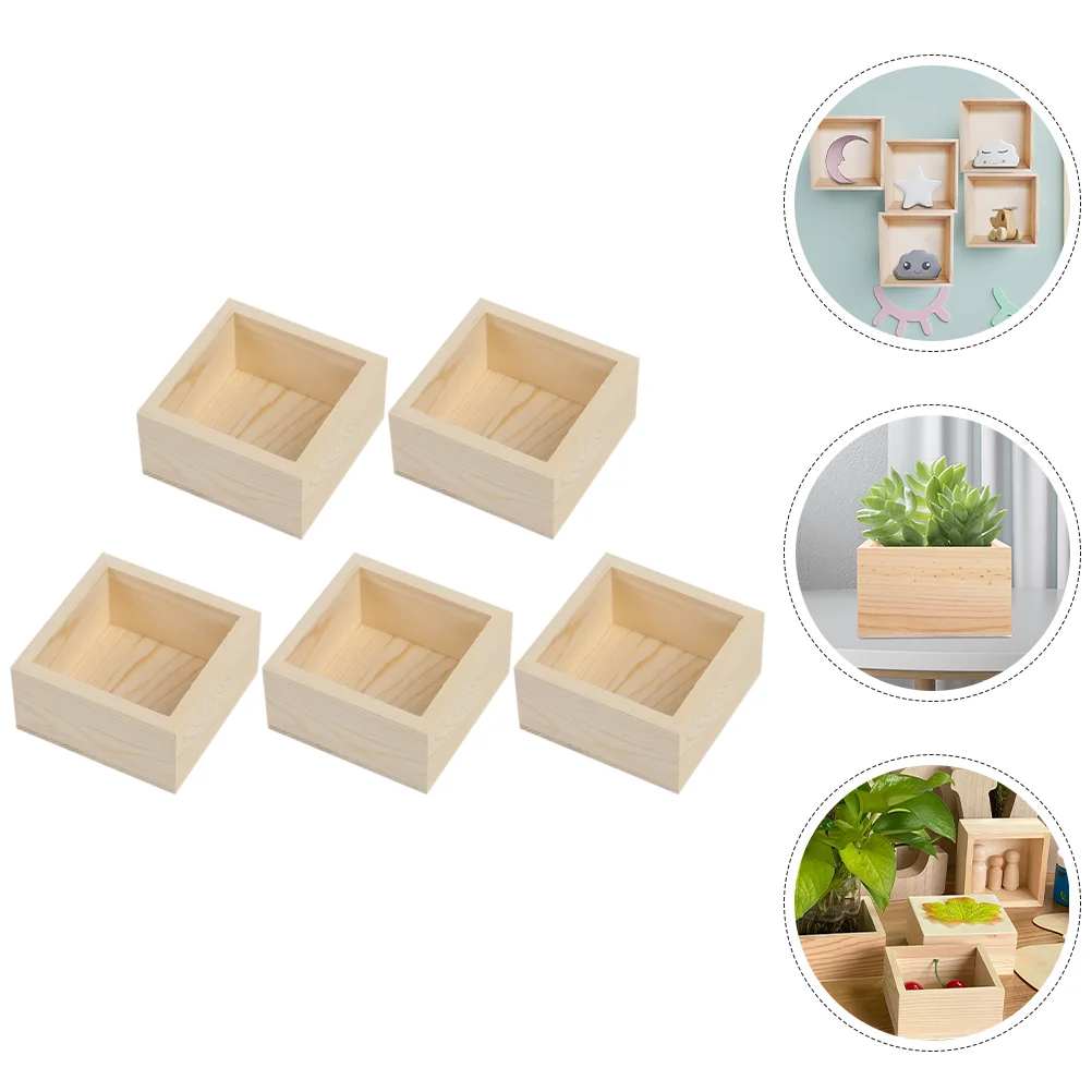 5Pcs Unfinished Bonsai Box Small Wooden Boxes Rustic Square Wood Box Craft Organizer
5Pcs Unfinished Bonsai Box Small Wooden Boxes Rustic Square Wood Box Craft Organizer