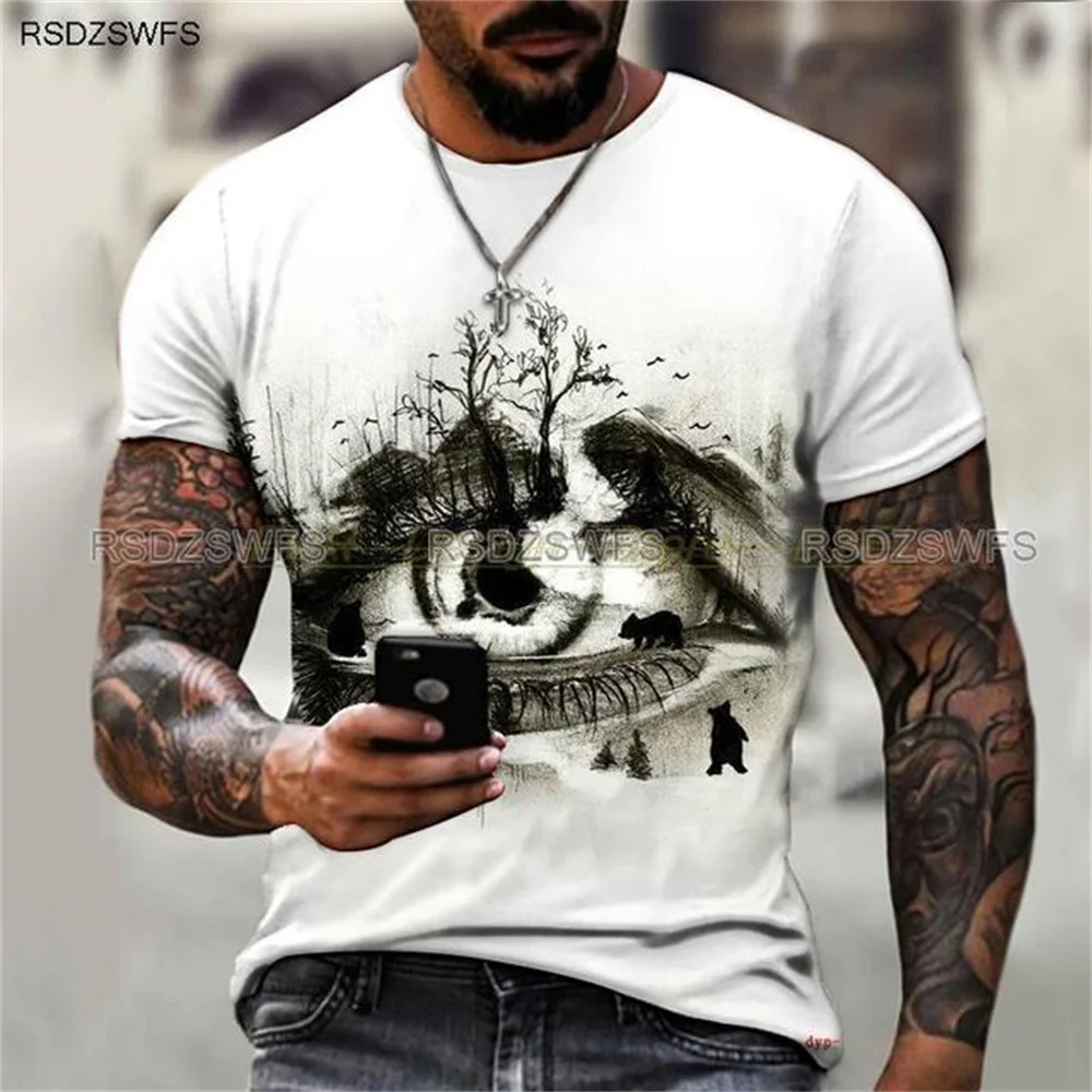 Summer Men's Retro 3D Printed Short Sleeve Top T-shirt Grey Pointer Fashion Cool Street Oversized Men's Size
Summer Men's Retro 3D Printed Short Sleeve Top T-shirt Grey Pointer Fashion Cool Street Oversized Men's Size
