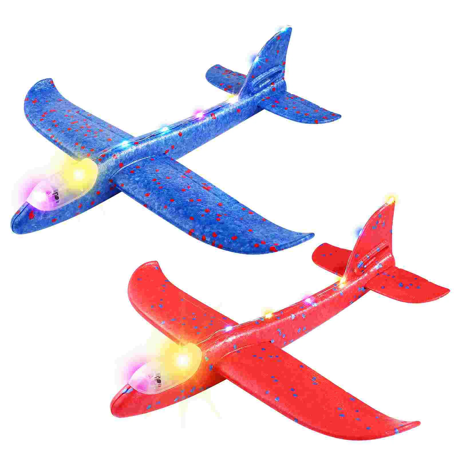 

STOBOK 2pcs Foam Airplane Toys Kids Glider Planes LED Light Up Throwing Foam Airplanes Outdoor Flying Toys