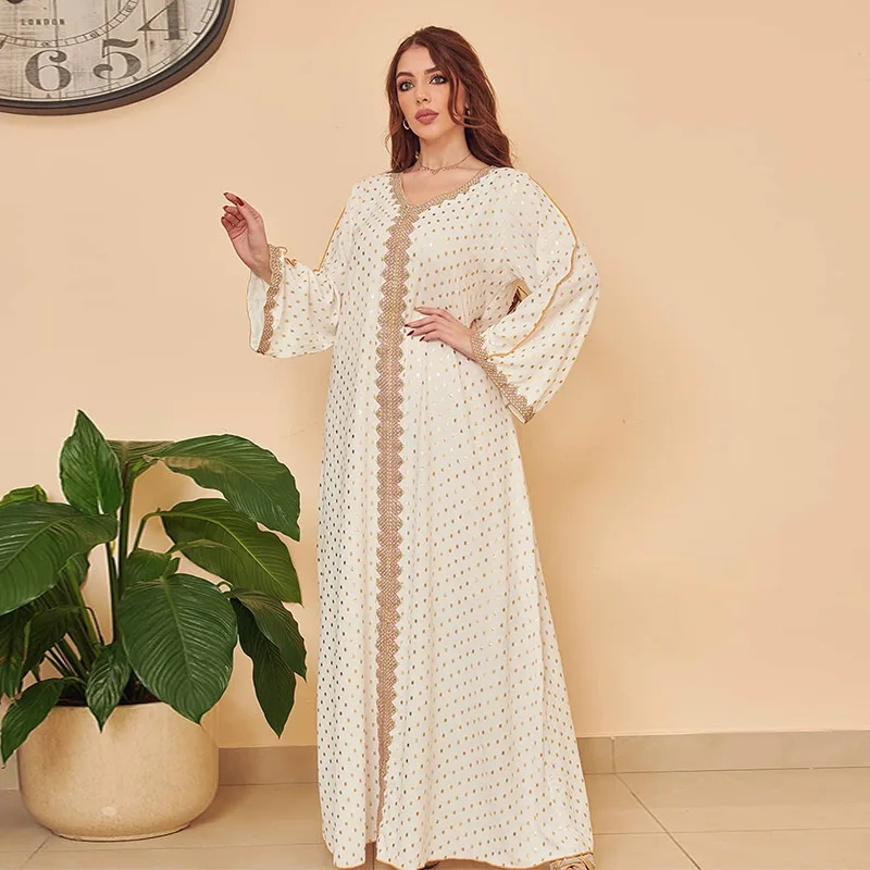 A Lin New Bronzing Decals Türkiye Dubai Morocco Arabic Eid Fashion Elegant Festival Abaya Islam Kaftan Muslim Woman Dress Khimar
A Lin New Bronzing Decals Türkiye Dubai Morocco Arabic Eid Fashion Elegant Festival Abaya Islam Kaftan Muslim Woman Dress Khimar