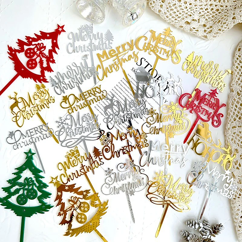 Acrylic Cake Topper Cartoon Merry Christmas Snowman Elk Cake Insert Silver Golden Christmas Theme Baking Party Favors Supply
Acrylic Cake Topper Cartoon Merry Christmas Snowman Elk Cake Insert Silver Golden Christmas Theme Baking Party Favors Supply