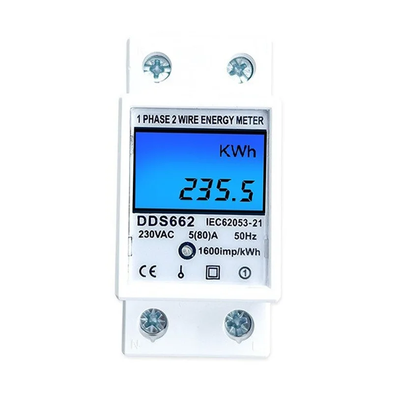 

Din Rail Digital Single Phase Reset Zero Energy Meter AC 220V Kwh Voltage Current Power Consumption Meter A