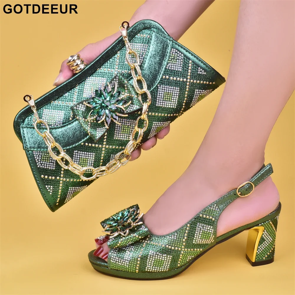 New Arrival Italian Shoes and Bags Matching Set Plus Size Heels 43 Wedding Shoes Bride Rhinestone Women Party Pumps with Purse
New Arrival Italian Shoes and Bags Matching Set Plus Size Heels 43 Wedding Shoes Bride Rhinestone Women Party Pumps with Purse