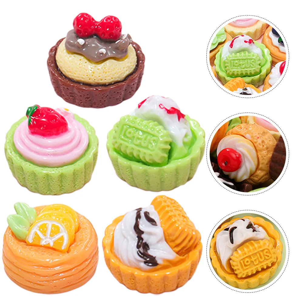 

Miniature Food Doll House Cake Models Trays Fake Dessert Mixed Style Toys Cakes Bread Desserts Snacks Resin Decors